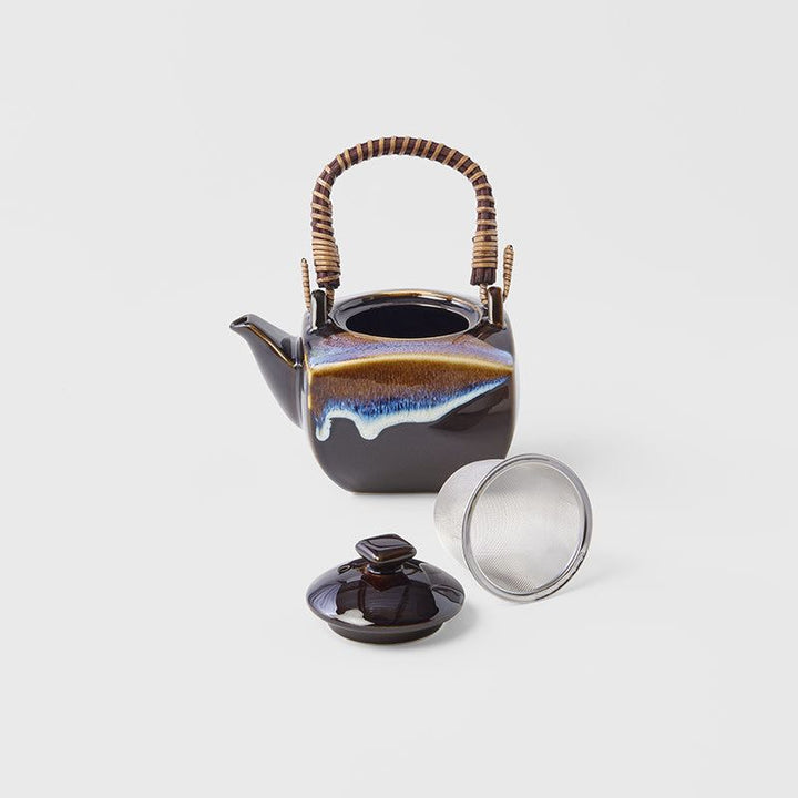 Translation missing: en.Tea Set 5pcs Tenmokku Bright Blue Glaze