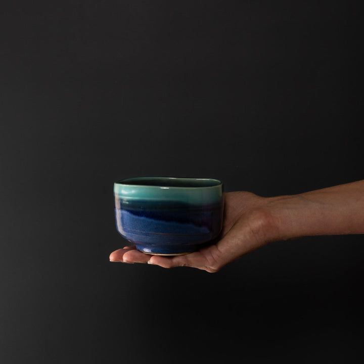 Translation missing: en.Matcha Tea Bowl 11.5cm Turquoise Drip