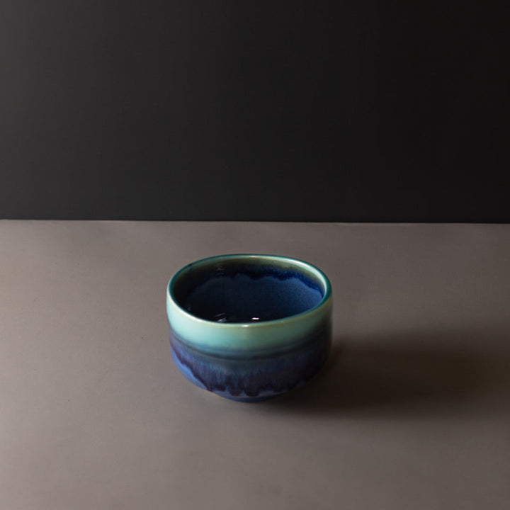 Translation missing: en.Matcha Tea Bowl 11.5cm Turquoise Drip