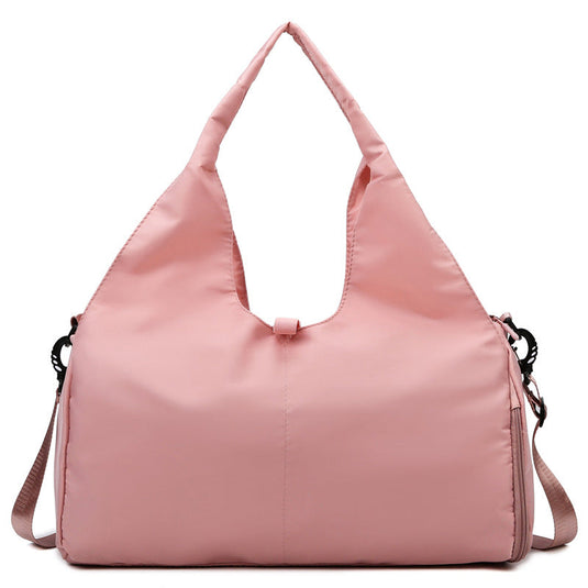 Translation missing: en.Pink Oxford Fabric Women's Shoulder Bag, Large Capacity Yoga &amp; Gym Bag with Separate Shoe Compartment - Stylish &amp; Functional Sport Bag