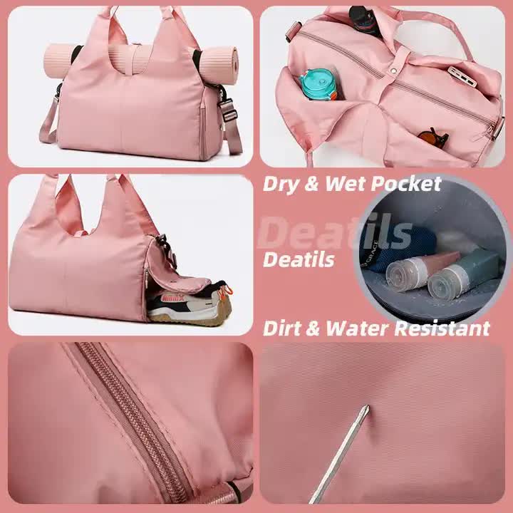 Translation missing: en.Grey Oxford Fabric Women's Shoulder Bag, Large Capacity Yoga &amp; Gym Bag with Separate Shoe Compartment - Stylish &amp; Functional Sport Bag