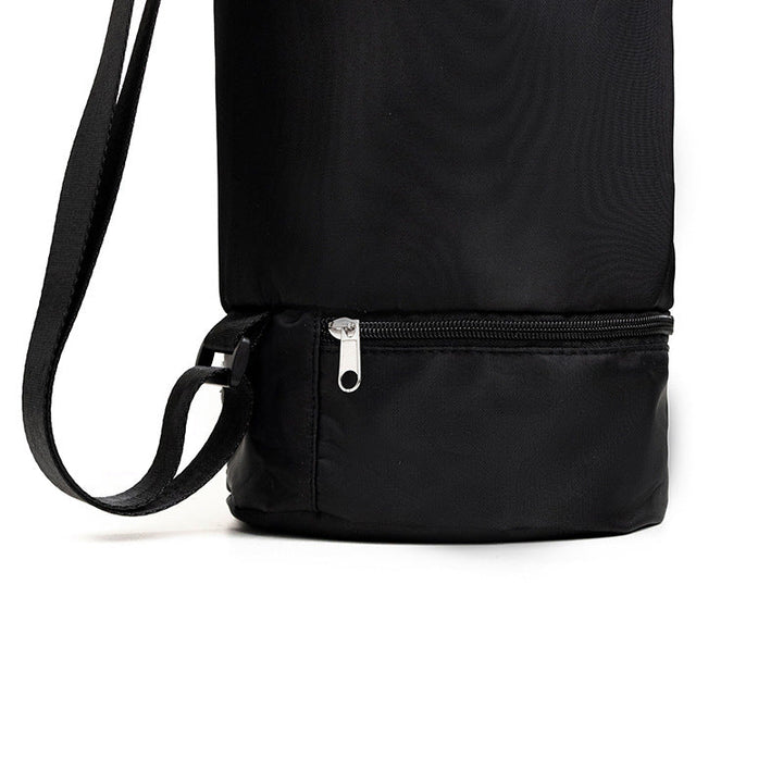 Translation missing: en.Black Durable Yoga Mat Carry Bag – Multi-Functional Fitness Backpack with Wet Pocket(Mugs are filming props, not included)