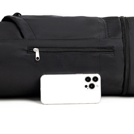Translation missing: en.Black Durable Yoga Mat Carry Bag – Multi-Functional Fitness Backpack with Wet Pocket(Mugs are filming props, not included)