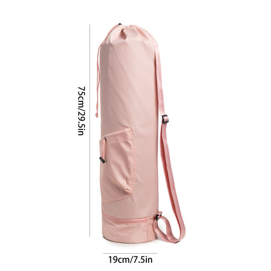 Translation missing: en.Pink Durable Yoga Mat Carry Bag - Multi-Functional Fitness Backpack with Wet Pocket(Mugs are filming props, not included)