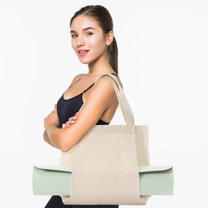 Translation missing: en.Khaki Yoga Mat Tote Bag - Multi-Purpose Gym Bag with Yoga Mat Holder
