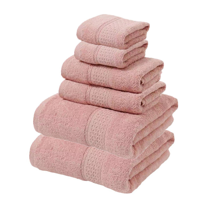 Translation missing: en.Pink Luxury 6-Piece 100% Cotton Towel Set - 2 Bath Towels, 2 Hand Towels, 2 Face Towels