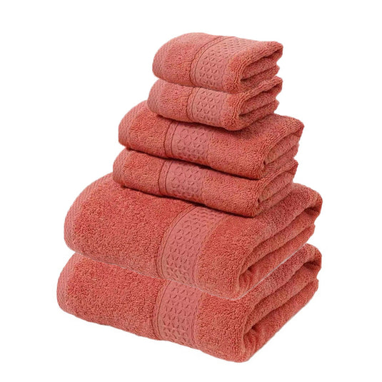 Translation missing: en.Red Luxury 6-Piece 100% Cotton Towel Set - 2 Bath Towels, 2 Hand Towels, 2 Face Towels
