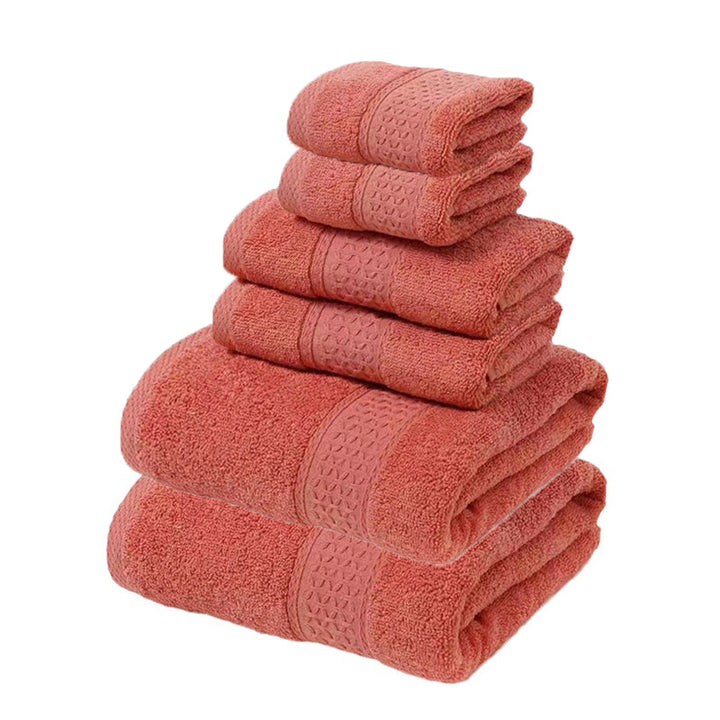 Translation missing: en.Red Luxury 6-Piece 100% Cotton Towel Set - 2 Bath Towels, 2 Hand Towels, 2 Face Towels