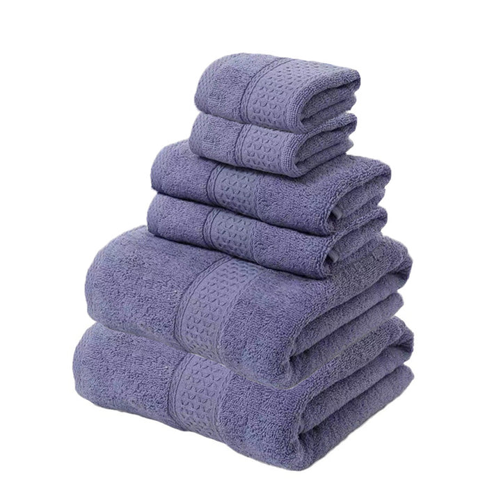 Translation missing: en.Purple Luxury 6-Piece 100% Cotton Towel Set - 2 Bath Towels, 2 Hand Towels, 2 Face Towels