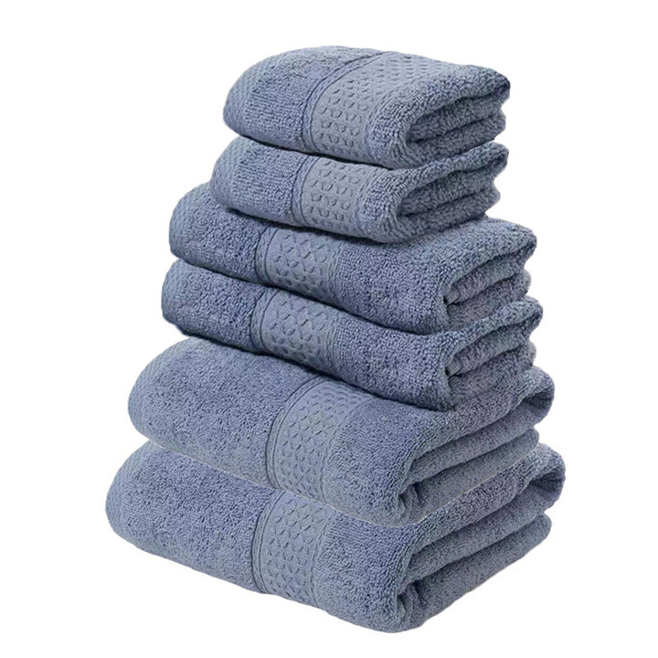 Translation missing: en.Grey Blue Luxury 6-Piece 100% Cotton Towel Set - 2 Bath Towels, 2 Hand Towels, 2 Face Towels