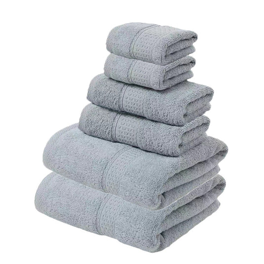 Translation missing: en.Grey Luxury 6-Piece 100% Cotton Towel Set - 2 Bath Towels, 2 Hand Towels, 2 Face Towels