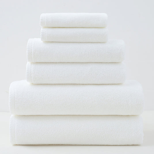 Translation missing: en.White Premium Cotton Towel Set - 6 Pieces, Soft &amp; Absorbent Bath Towels for Adults