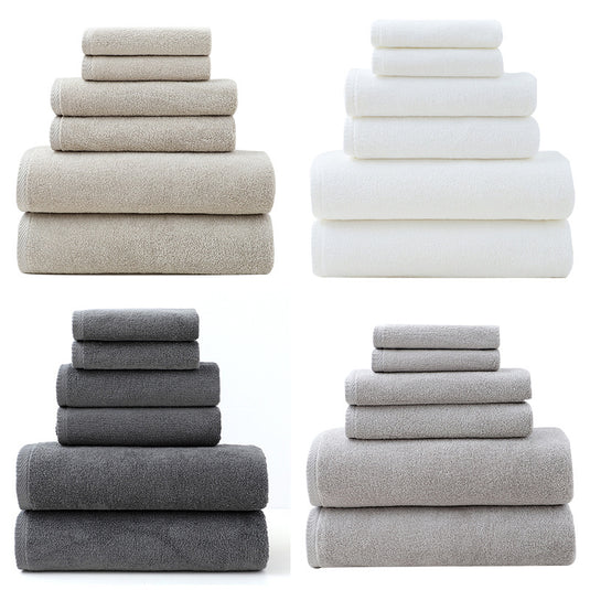 Translation missing: en.White Premium Cotton Towel Set - 6 Pieces, Soft &amp; Absorbent Bath Towels for Adults