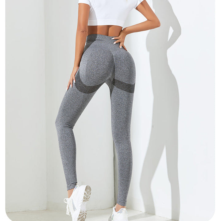 Translation missing: en.Dark Grey Size S High-Waisted Butt-Lifting Seamless Yoga Leggings for Women – Knitted Fitness Pants