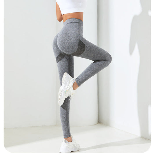 Translation missing: en.Black Size XL High-Waisted Butt-Lifting Seamless Yoga Leggings for Women - Knitted Fitness Pants