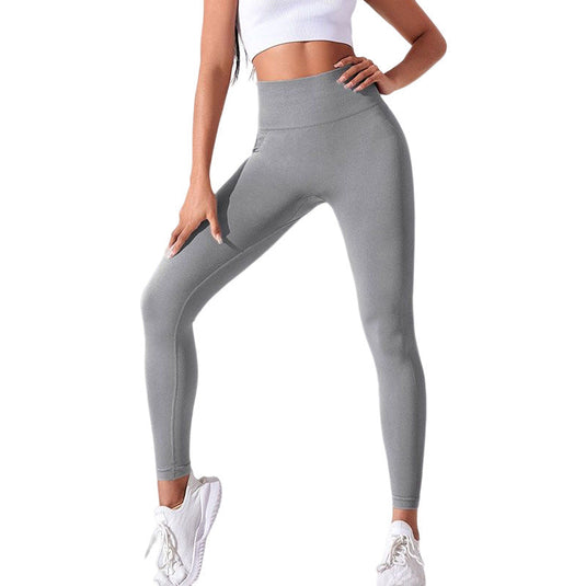 Translation missing: en.Black Size M High-Waisted Butt-Lifting Seamless Yoga Leggings for Women - Knitted Fitness Pants