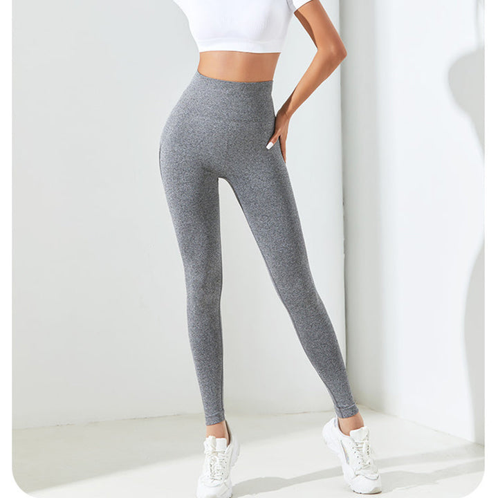Translation missing: en.Black Size S High-Waisted Butt-Lifting Seamless Yoga Leggings for Women - Knitted Fitness Pants