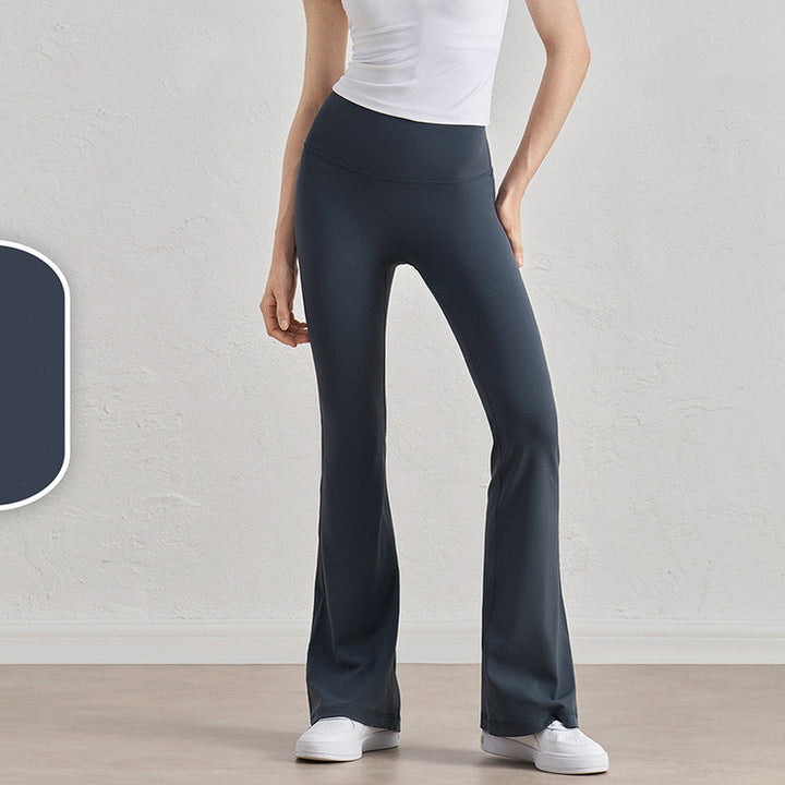 Translation missing: en.Oil Blue High-Waisted Lycra Yoga Bell-Bottom Pants for Women – Tummy Control &amp; Butt Lifting