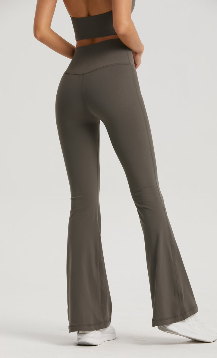 Translation missing: en.Dark Blue High-Waisted Lycra Yoga Bell-Bottom Pants for Women - Tummy Control &amp; Butt Lifting