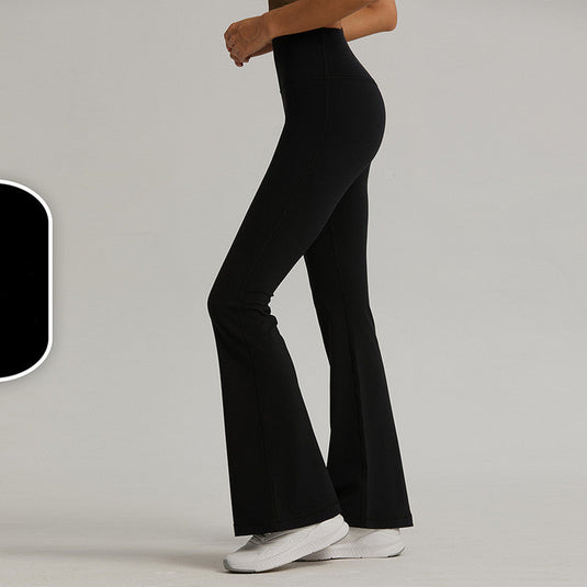 Translation missing: en.Black High-Waisted Lycra Yoga Bell-Bottom Pants for Women -Tummy Control &amp; Butt Lifting