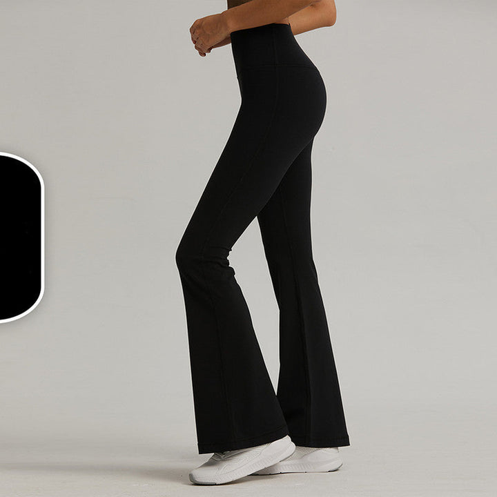 Translation missing: en.Black High-Waisted Lycra Yoga Bell-Bottom Pants for Women -Tummy Control &amp; Butt Lifting