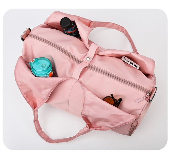 Translation missing: en.Grey Stylish Women's Travel Bag - Large-Capacity Fitness &amp; Yoga Bag with Separate Shoe Compartment