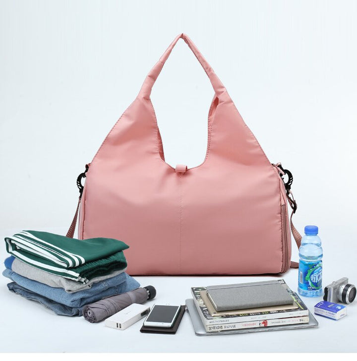 Translation missing: en.Blue Stylish Women's Travel Bag - Large-Capacity Fitness &amp; Yoga Bag with Separate Shoe Compartment