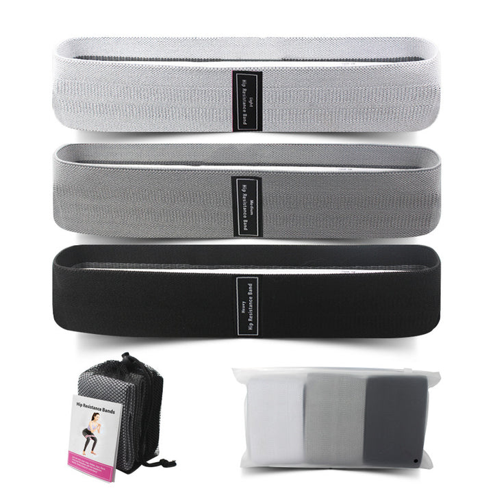 Translation missing: en.Grey Colour Scheme Fabric Resistance Bands Set - 3 Levels Non-Slip Hip Bands for Strength Training