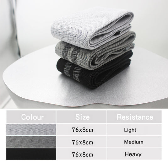 Translation missing: en.Grey Colour Scheme Fabric Resistance Bands Set - 3 Levels Non-Slip Hip Bands for Strength Training