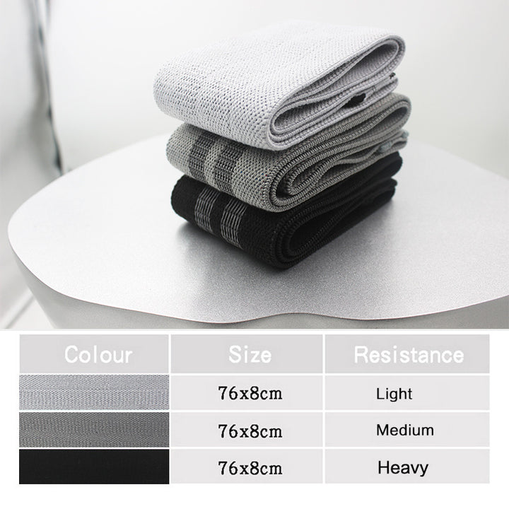 Translation missing: en.Grey Colour Scheme Fabric Resistance Bands Set - 3 Levels Non-Slip Hip Bands for Strength Training