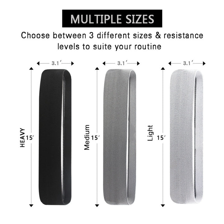 Translation missing: en.Grey Colour Scheme Fabric Resistance Bands Set - 3 Levels Non-Slip Hip Bands for Strength Training