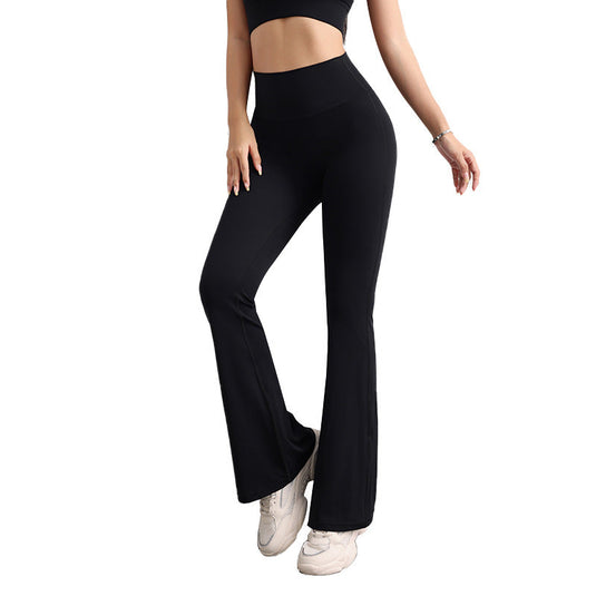 Translation missing: en.XL Black High Waist Flare Yoga Pants - Women's Bootcut Leggings - Peach Lift, Quick Dry, Workout &amp; Fitness Pants