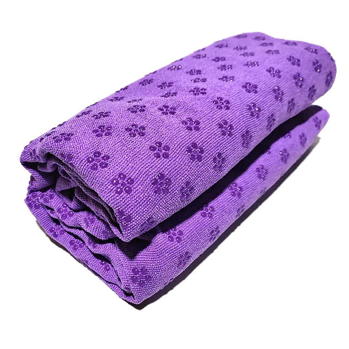 Translation missing: en.Purple Plum Blossom Yoga Towel Mat - Absorbent, Thick, Non-Slip, Portable Fitness Blanket for Home Use 183*63CM