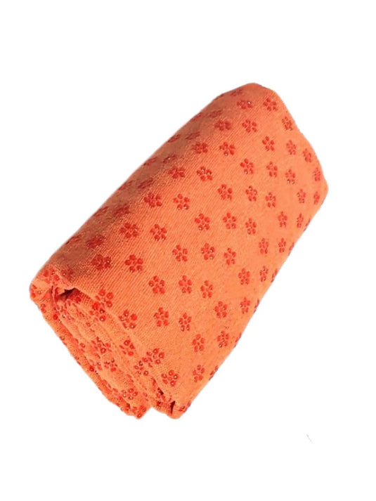 Translation missing: en.Orange color Plum Blossom Yoga Towel Mat - Absorbent, Thick, Non-Slip, Portable Fitness Blanket for Home Use 183*63CM