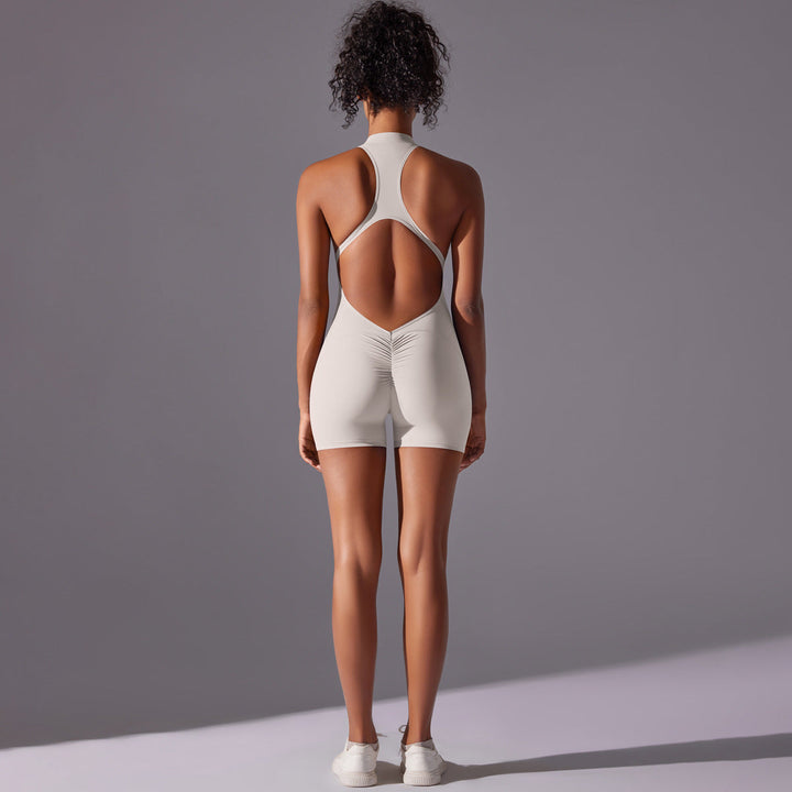 Translation missing: en.Size M White Gray High-Impact Seamless Bodysuit - Nude Feel Yoga &amp; Fitness Romper