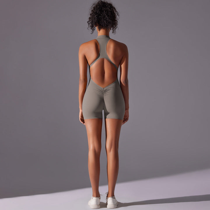 Translation missing: en.Size L Grey High-Impact Seamless Bodysuit - Nude Feel Yoga &amp; Fitness Romper