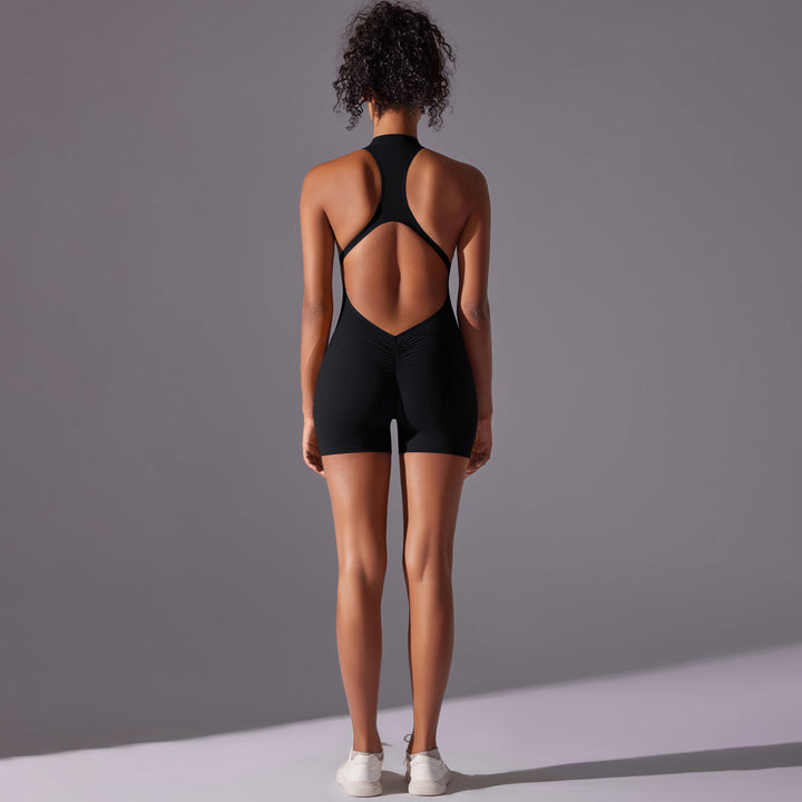 Translation missing: en.Size S Black High-Impact Seamless Bodysuit - Nude Feel Yoga &amp; Fitness Romper