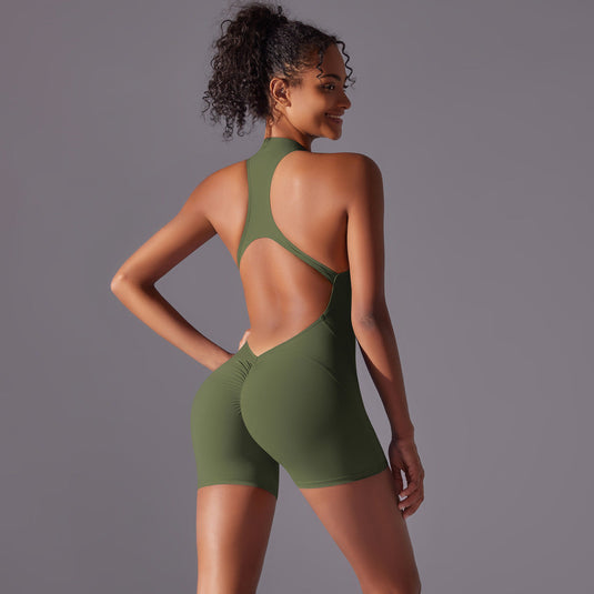 Translation missing: en.Size S Olive Green High-Impact Seamless Bodysuit - Nude Feel Yoga &amp; Fitness Romper