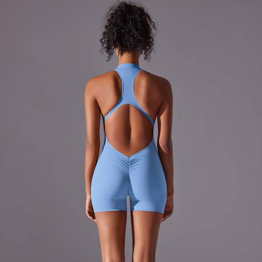 Translation missing: en.Size XL Light Blue High-Impact Seamless Bodysuit - Nude Feel Yoga &amp; Fitness Romper