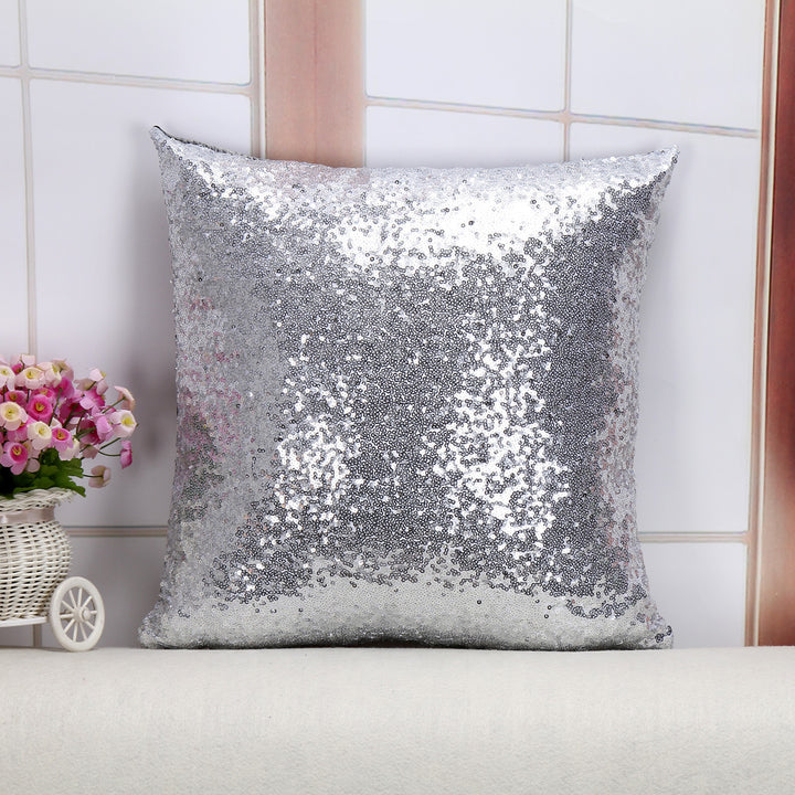 Translation missing: en.Shiny Sequin Pillowcase - Single-sided gorgeous pillowcase  (Silver pair: 45x45cm)