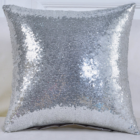Translation missing: en.Shiny Sequin Pillowcase - Single-sided gorgeous pillowcase  (Silver pair: 45x45cm)