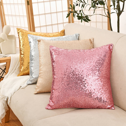 Translation missing: en.Shiny Sequin Pillowcase - Single-sided gorgeous pillowcase  (Pink pair: 40x40cm)