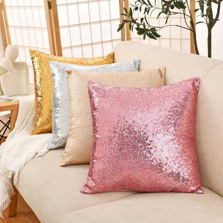 Translation missing: en.Shiny Sequin Pillowcase - Single-sided gorgeous pillowcase  (Pink pair: 40x40cm)