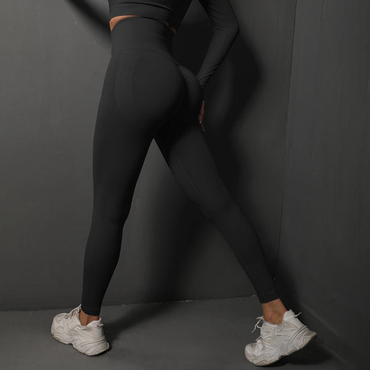 Translation missing: en.Size S Black Seamless High-Waisted Yoga Pants for Women - Lift Workout Leggings for Running, Gym, and Fitness