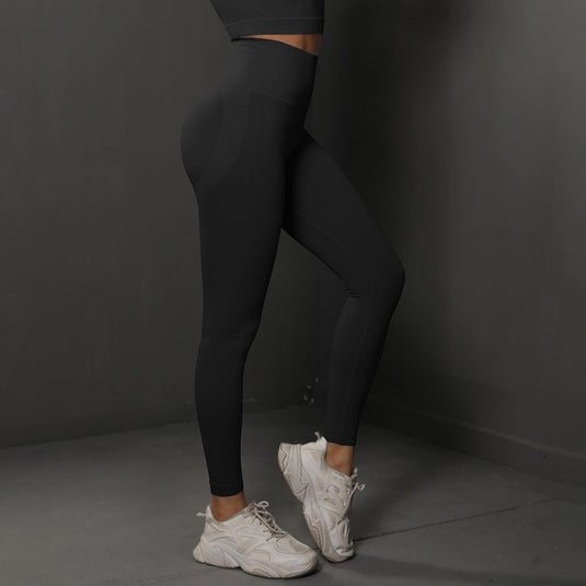Translation missing: en.Size M Black Seamless High-Waisted Yoga Pants for Women - Lift Workout Leggings for Running, Gym, and Fitness