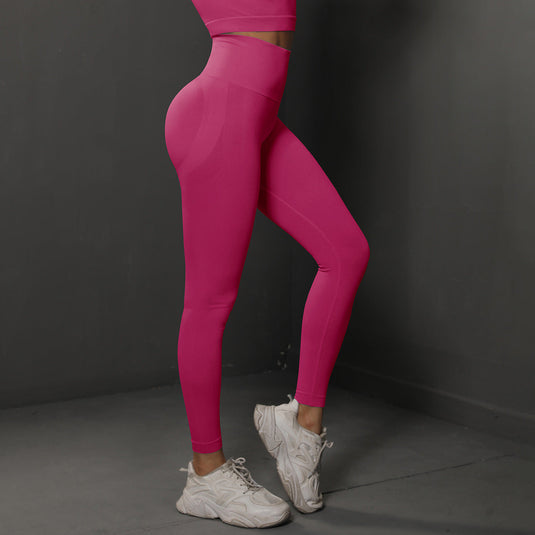 Translation missing: en.Size S Rose Red Seamless High-Waisted Yoga Pants for Women - Lift Workout Leggings for Running, Gym, and Fitness