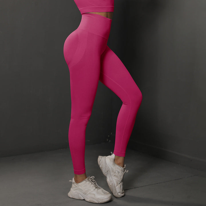 Translation missing: en.Size S Rose Red Seamless High-Waisted Yoga Pants for Women - Lift Workout Leggings for Running, Gym, and Fitness