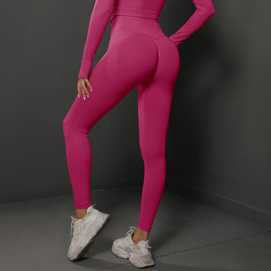 Translation missing: en.Size S Rose Red Seamless High-Waisted Yoga Pants for Women - Lift Workout Leggings for Running, Gym, and Fitness