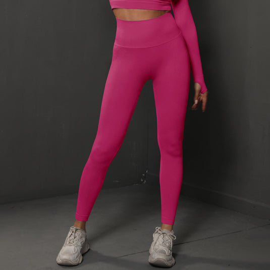 Translation missing: en.Size L Rose Red Seamless High-Waisted Yoga Pants for Women - Lift Workout Leggings for Running, Gym, and Fitness