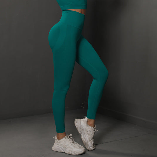 Translation missing: en.Size L Green Seamless High-Waisted Yoga Pants for Women - Lift Workout Leggings for Running, Gym, and Fitness